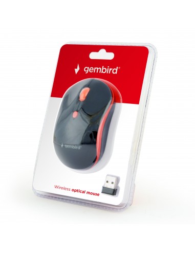 Gembird WIRELESS OPTICAL MOUSE MUSW-4B-03-R 1600DP - Maus ratón Ambidextro RF inalámbrico Óptico 1600 DPI