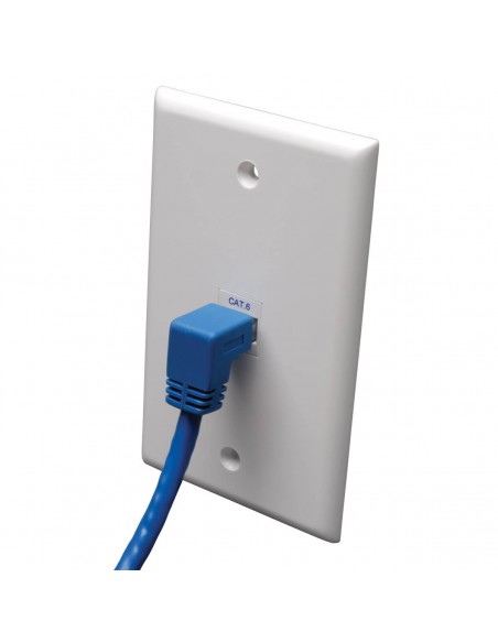 Tripp Lite N204-003-BL-DN Cable Ethernet (UTP) Patch Moldeado Cat6 Gigabit en Ángulo hacia Abajo (RJ45 en Ángulo Recto hacia