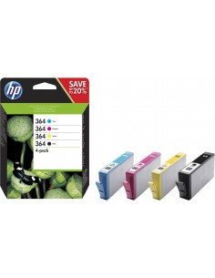 HP Pack de ahorro de 4 cartuchos de tinta original 364 negro cian magenta amarillo