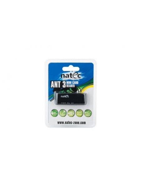 NATEC ANT 3 Mini lector de tarjeta USB 2.0 Negro