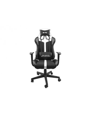 FURY Avenger XL Silla para videojuegos universal Asiento acolchado Negro, Blanco