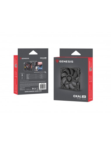 NATEC Oxal 120 Carcasa del ordenador Ventilador 12 cm Negro 1 pieza(s)