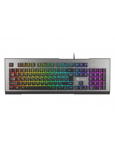 GENESIS Rhod 500 RGB teclado USB QWERTY Inglés de EE. UU. Negro, Plata