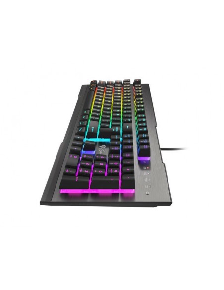 GENESIS Rhod 500 RGB teclado USB QWERTY Portugués Negro, Plata