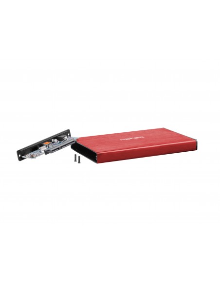 NATEC Rhino GO Carcasa de disco duro SSD Rojo 2.5"