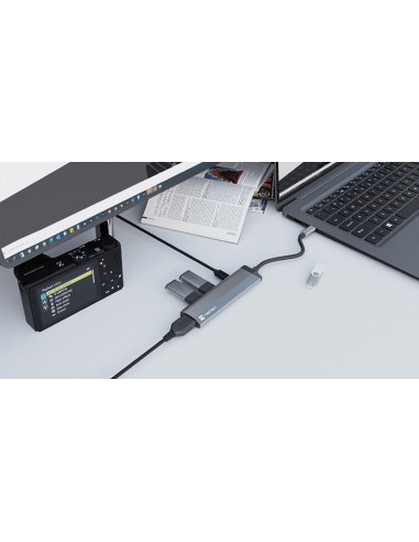 NATEC Fowler Slim Alámbrico USB 3.2 Gen 1 (3.1 Gen 1) Type-C Negro, Cromo