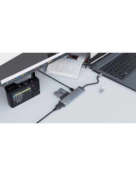 NATEC Fowler Slim Alámbrico USB 3.2 Gen 1 (3.1 Gen 1) Type-C Negro, Cromo