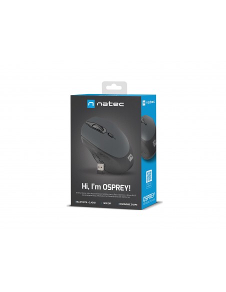 NATEC Osprey ratón mano derecha RF Wireless + Bluetooth Óptico 1600 DPI