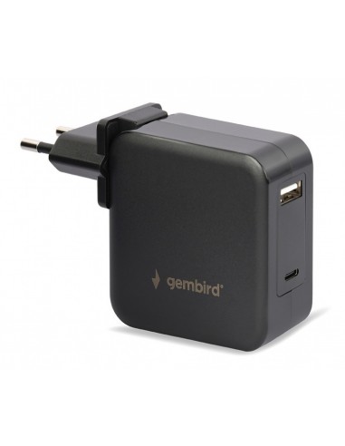 Gembird NPA-PD60-01 cargador de dispositivo móvil Portátil, Smartphone Negro Corriente alterna Interior