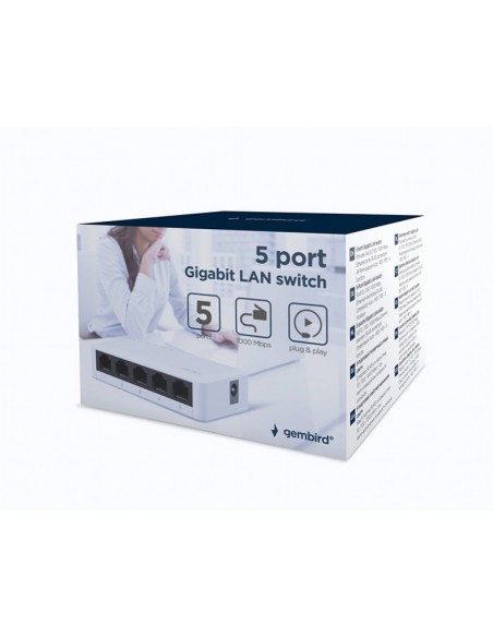 Gembird NSW-G5-01 switch No administrado Gigabit Ethernet (10 100 1000) Blanco