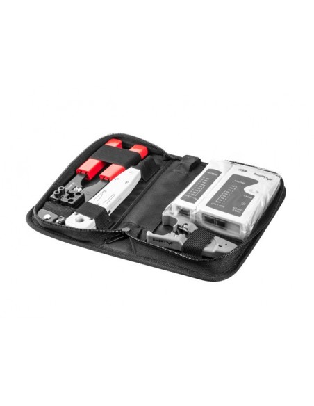 Lanberg KIT DE HERRAMIENTAS PARA REDES NT-0301 - TESTER - PELACABLES - CRIMPADORA - HERRAMIENTA DE I