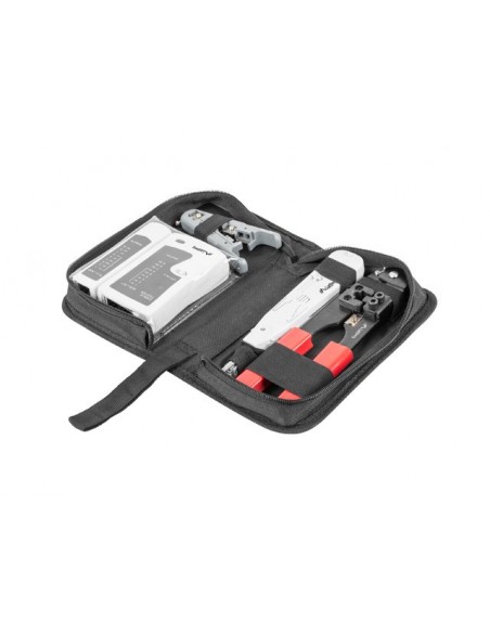 Lanberg KIT DE HERRAMIENTAS PARA REDES NT-0301 - TESTER - PELACABLES - CRIMPADORA - HERRAMIENTA DE I
