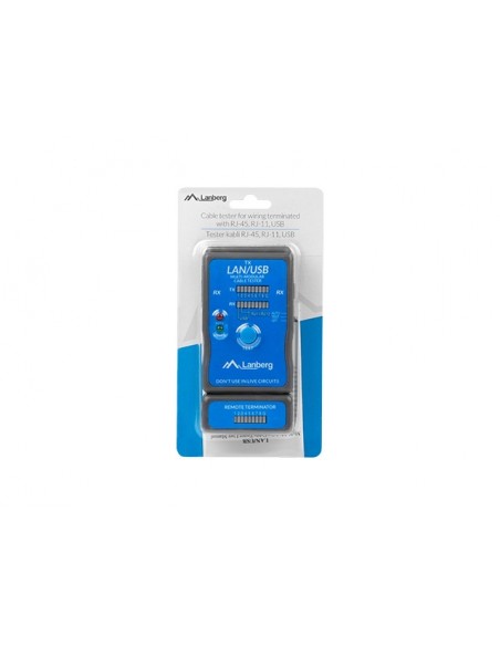 Lanberg NT-0403 comprobador de cables de red Comprobador de alimentación PoE Azul