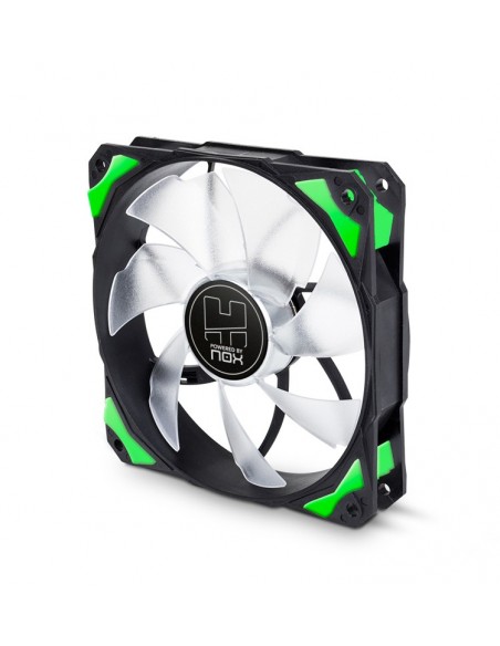 NOX H-Fan LED Carcasa del ordenador Ventilador 12 cm Negro, Verde, Blanco