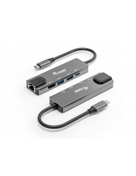 Equip 133489 base para portátil y replicador de puertos Alámbrico USB 3.2 Gen 1 (3.1 Gen 1) Type-C Gris