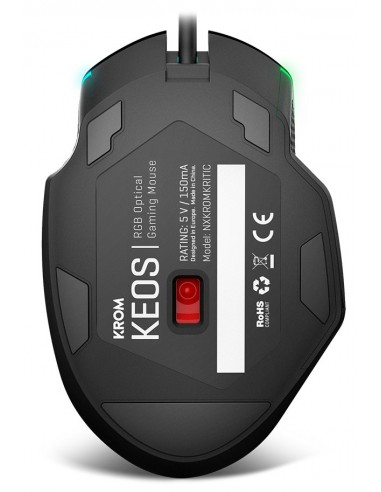 Krom Keos ratón mano derecha USB tipo A Óptico 6400 DPI