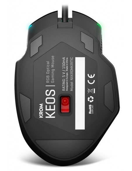 Krom Keos ratón mano derecha USB tipo A Óptico 6400 DPI