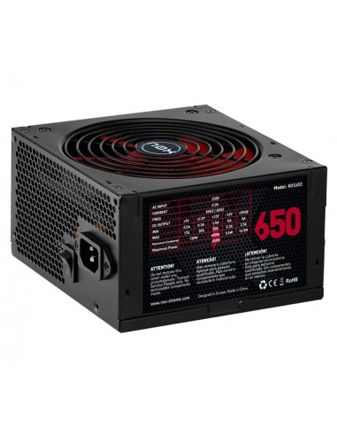 NOX NXS650 unidad de fuente de alimentación 650 W 20+4 pin ATX Negro, Rojo