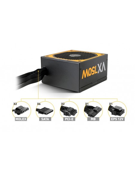 NOX Urano VX Bronze Edition unidad de fuente de alimentación 750 W 20+4 pin ATX ATX Negro, Naranja NOX Urano VX Bronze Edition unidad de fuente de alimentación 750 W 20+4 pin ATX ATX Negro, Naranja