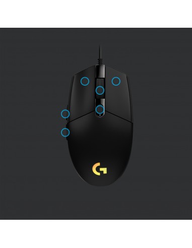 Logitech G G203 Lightsync ratón USB tipo A 8000 DPI