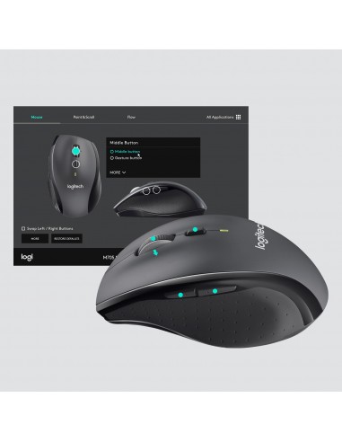 Logitech Customizable Mouse M705 ratón mano derecha RF inalámbrico Óptico 1000 DPI