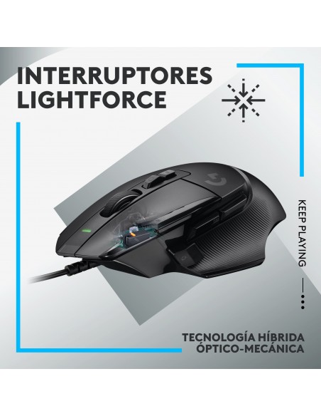 Logitech G G502 X ratón mano derecha USB tipo A Óptico 25600 DPI