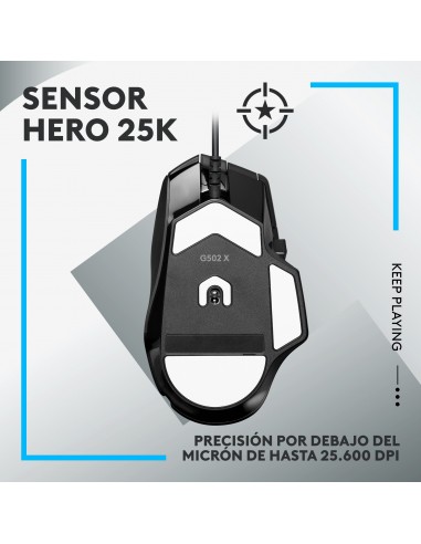 Logitech G G502 X ratón mano derecha USB tipo A Óptico 25600 DPI