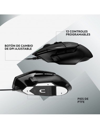 Logitech G G502 X ratón mano derecha USB tipo A Óptico 25600 DPI