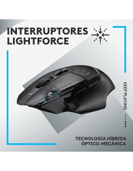 Logitech G G502 X Lightspeed ratón mano derecha RF inalámbrico Óptico 25600 DPI