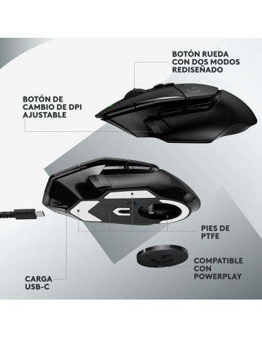 Logitech G G502 X Lightspeed ratón mano derecha RF inalámbrico Óptico 25600 DPI