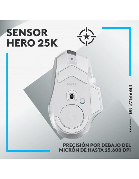 Logitech G G502 X Lightspeed ratón mano derecha RF inalámbrico Óptico 25600 DPI