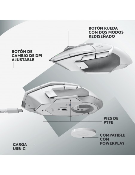 Logitech G G502 X Lightspeed ratón mano derecha RF inalámbrico Óptico 25600 DPI