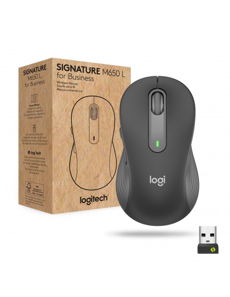 Logitech Signature M650 for Business ratón mano derecha RF Wireless + Bluetooth Óptico 4000 DPI