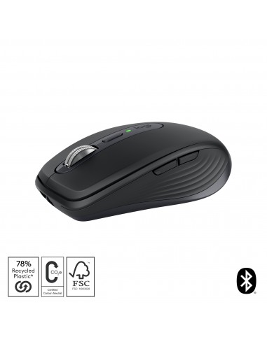 Logitech MX Anywhere 3S ratón mano derecha RF Wireless + Bluetooth Laser 8000 DPI