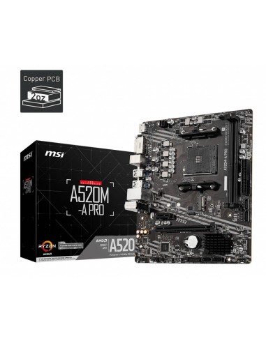 MSI A520M-A PRO placa base AMD A520 Zócalo AM4 micro ATX