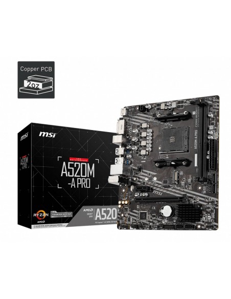 MSI A520M-A PRO placa base AMD A520 Zócalo AM4 micro ATX MSI A520M-A PRO placa base AMD A520 Zócalo AM4 micro ATX