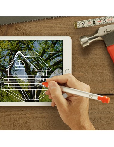 Logitech Crayon lápiz digital 20 g Naranja, Blanco