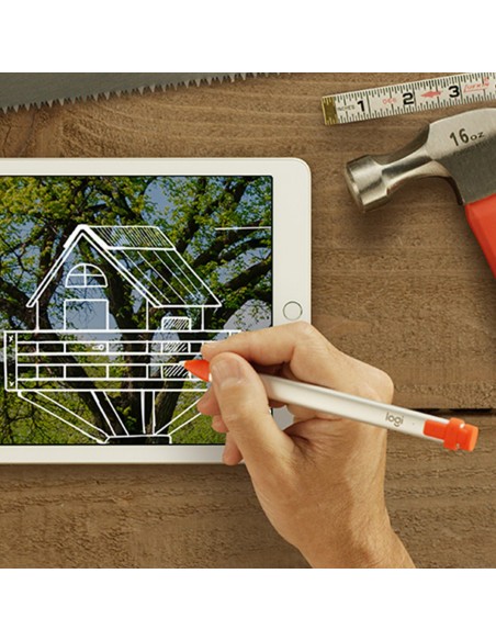 Logitech Crayon lápiz digital 20 g Naranja, Blanco