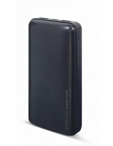 Gembird PB20-02 batería externa Polímero de litio 20000 mAh Negro