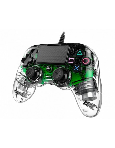 NACON PS4OFCPADCLGREEN mando y volante Verde, Transparente USB Gamepad Analógico Digital PC, PlayStation 4