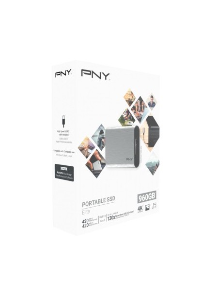 PNY Elite 960 GB Plata