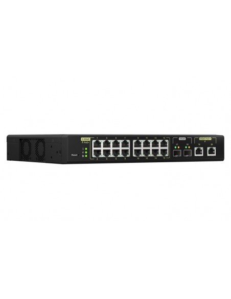 QNAP QSW-M2116P-2T2S switch Gestionado L2 2.5G Ethernet Energía sobre Ethernet (PoE) Negro