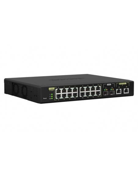 QNAP QSW-M2116P-2T2S switch Gestionado L2 2.5G Ethernet Energía sobre Ethernet (PoE) Negro