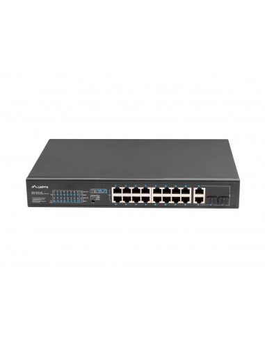 Lanberg RSFE-16P-2C-150 switch No administrado Gigabit Ethernet (10 100 1000) Energía sobre Ethernet (PoE) 1U Negro