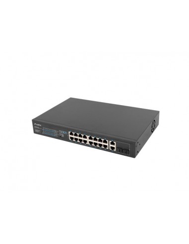 Lanberg RSFE-16P-2C-250 switch No administrado Gigabit Ethernet (10 100 1000) Energía sobre Ethernet (PoE) 1U Negro