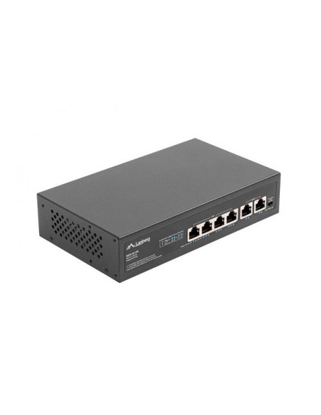 Lanberg RSFE-4P-2FE-60 switch No administrado Fast Ethernet (10 100) Energía sobre Ethernet (PoE) 1U Negro