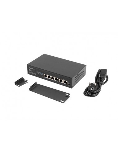 Lanberg RSFE-4P-2FE-60 switch No administrado Fast Ethernet (10 100) Energía sobre Ethernet (PoE) 1U Negro