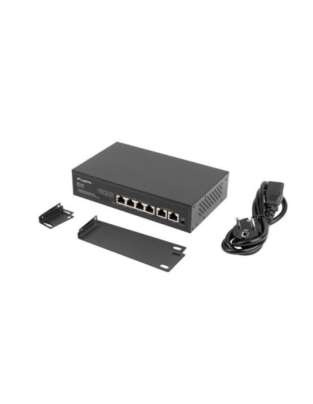 Lanberg RSFE-4P-2FE-60 switch No administrado Fast Ethernet (10 100) Energía sobre Ethernet (PoE) 1U Negro