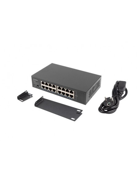 Lanberg RSGE-16 switch No administrado Gigabit Ethernet (10 100 1000) 1U Negro