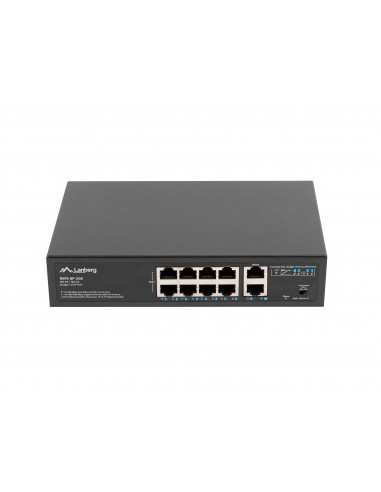 Lanberg RSFE-8P-2GE-120 switch No administrado Gigabit Ethernet (10 100 1000) Energía sobre Ethernet (PoE) 1U Negro